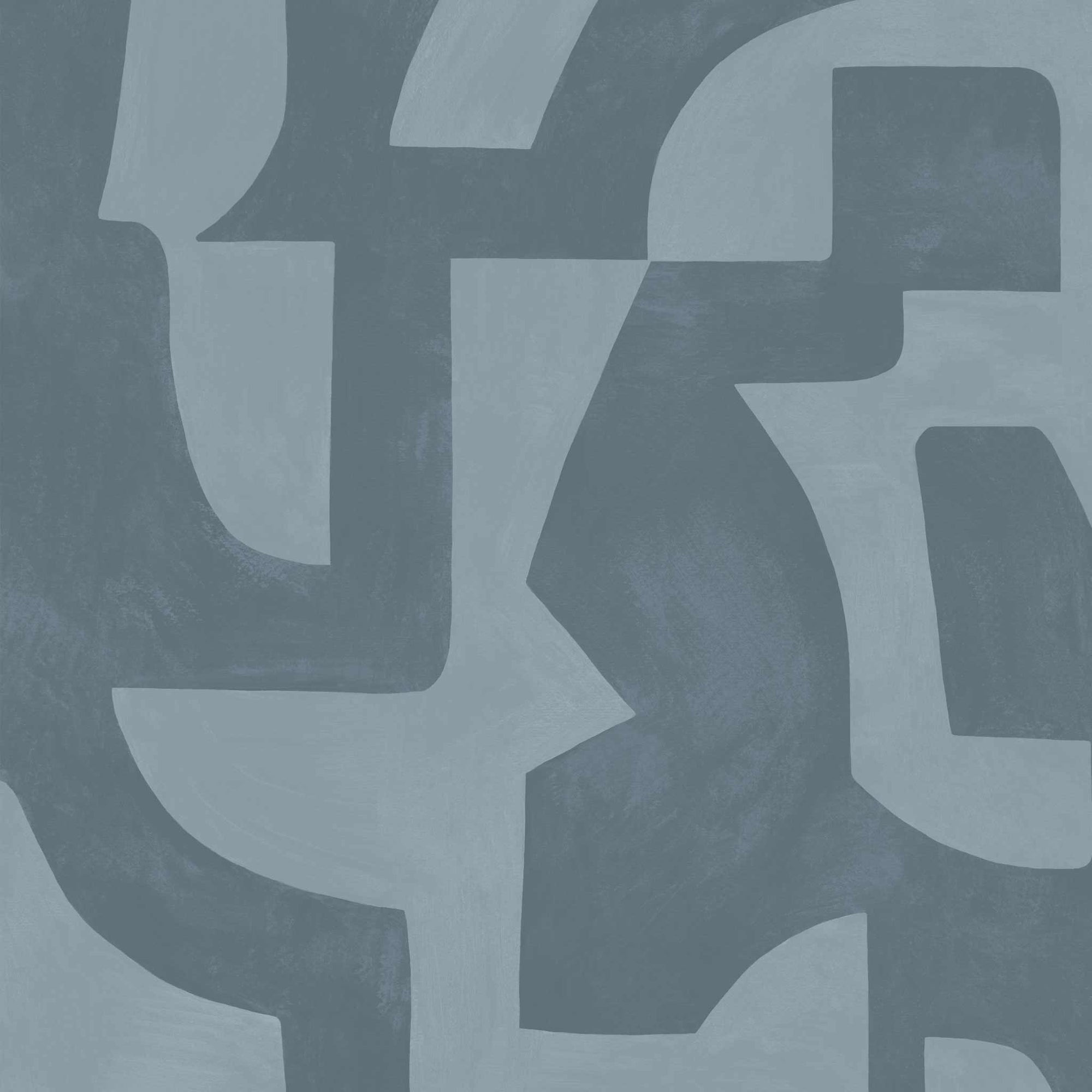 Habita wallpaper design - blue Forma pattern in Celestial