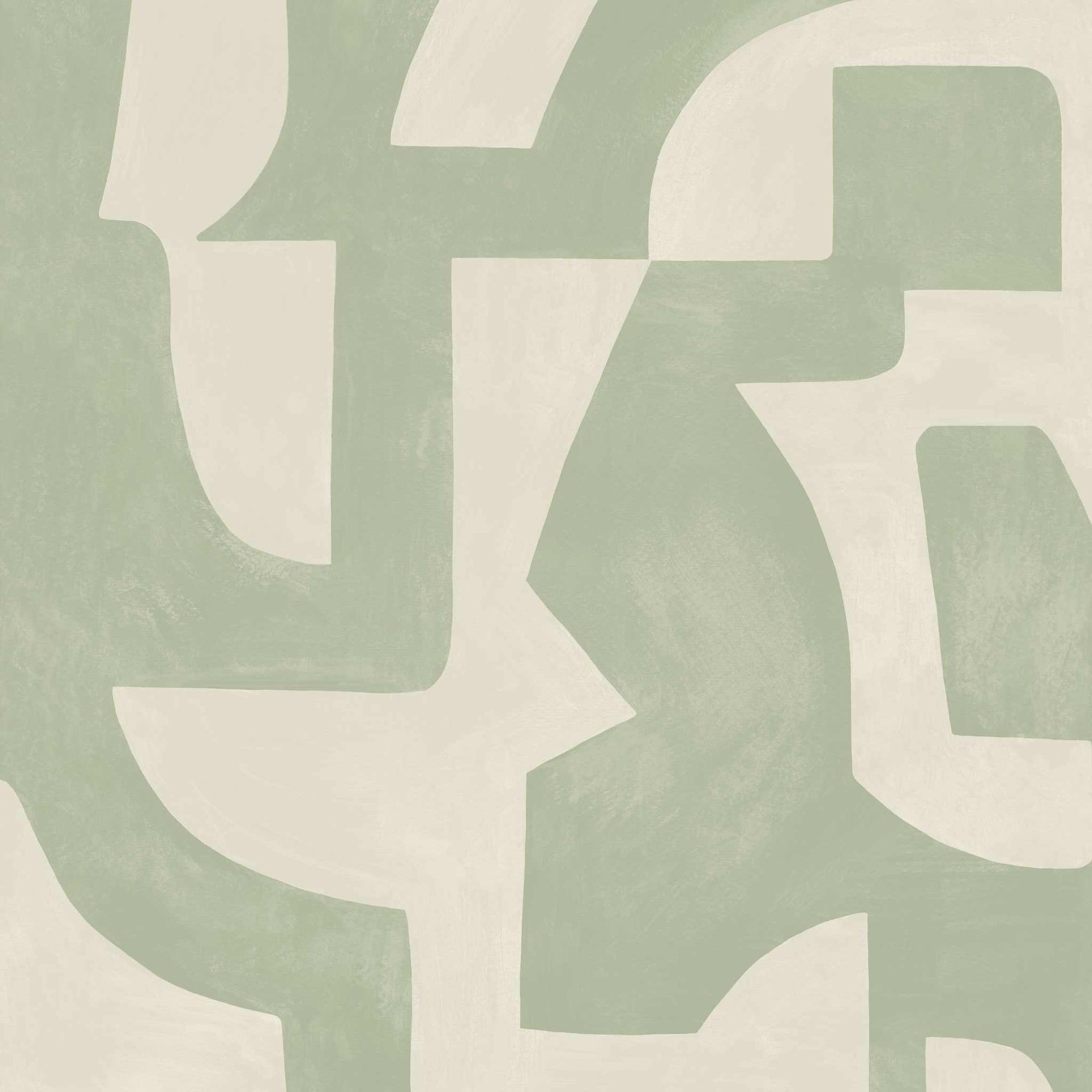 Habita wallpaper design - green Forma pattern in Eucalyptus