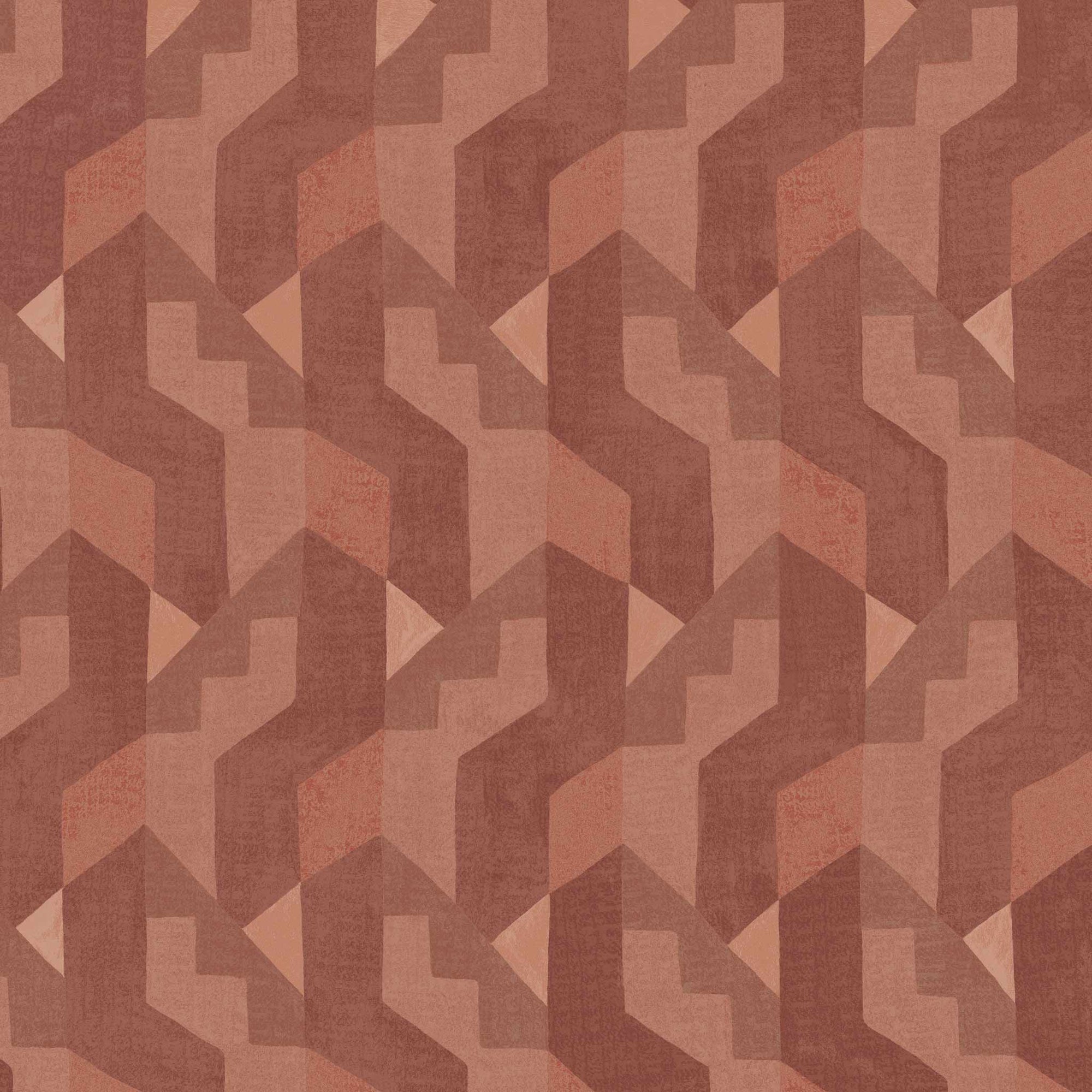 Habita wallpaper design - rust  grasscloth Gio pattern in Roobios