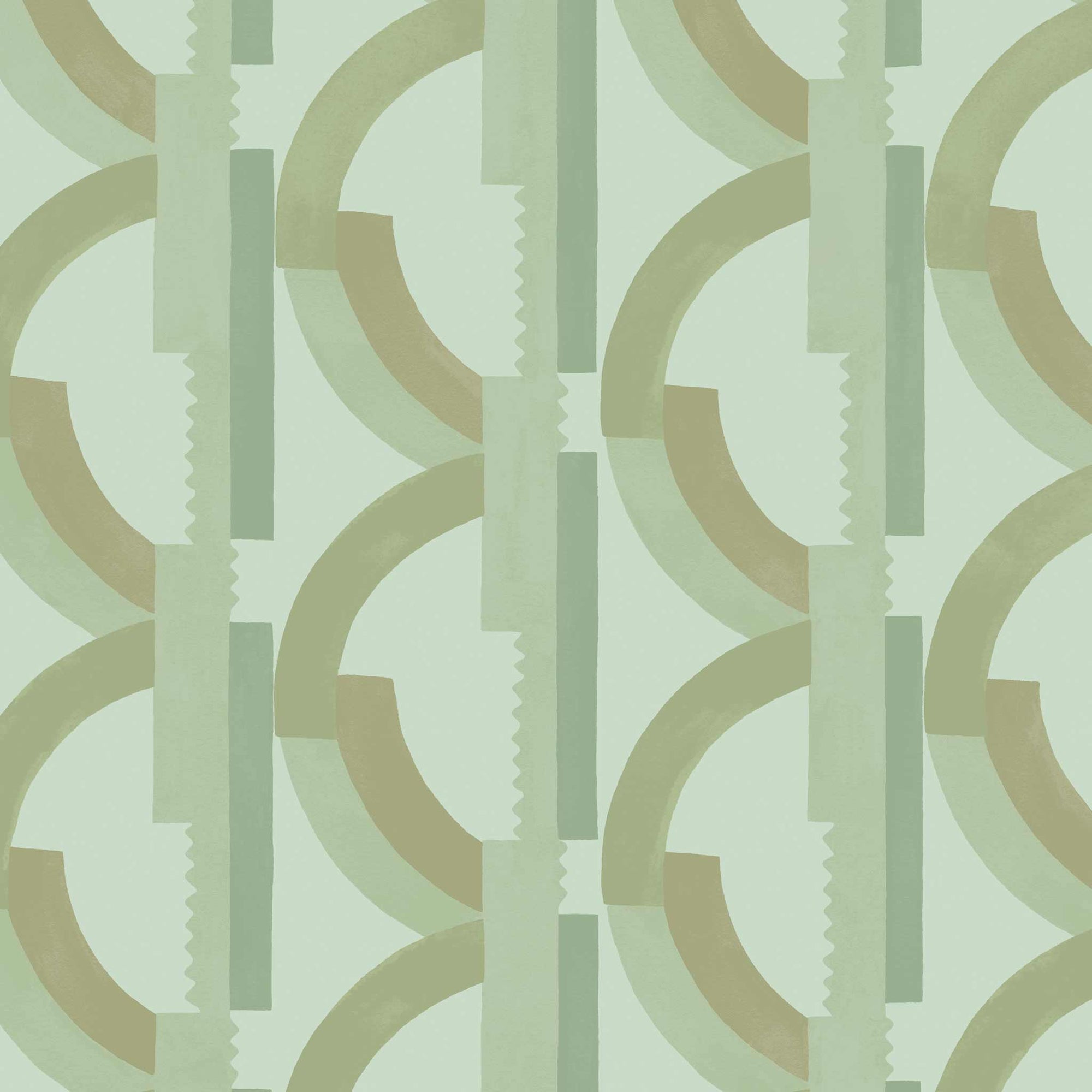 Habita wallpaper design - green Lucie pattern in Eucalyptus
