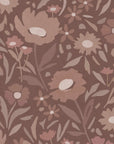 Habita wallpaper design - rust Maude floral pattern in Roobios