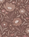 Habita wallpaper design - rust Maude floral pattern in Roobios