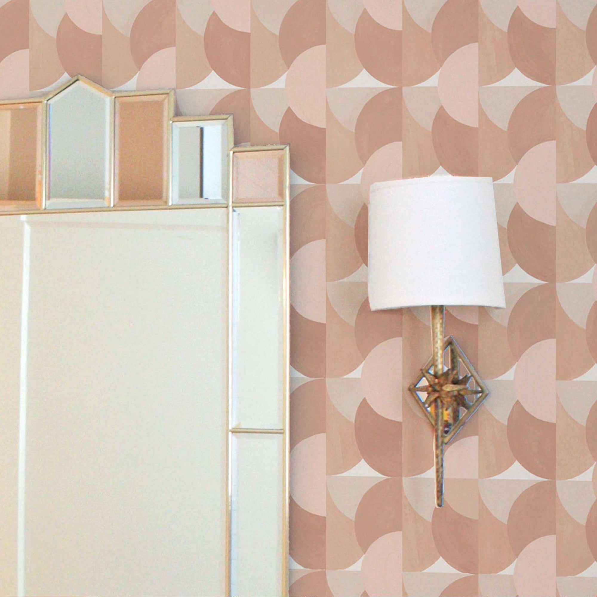 Habita wallpaper pattern - Sunrise in Blush Sand in Deco bathroom