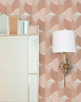 Habita wallpaper pattern - Sunrise in Blush Sand in Deco bathroom