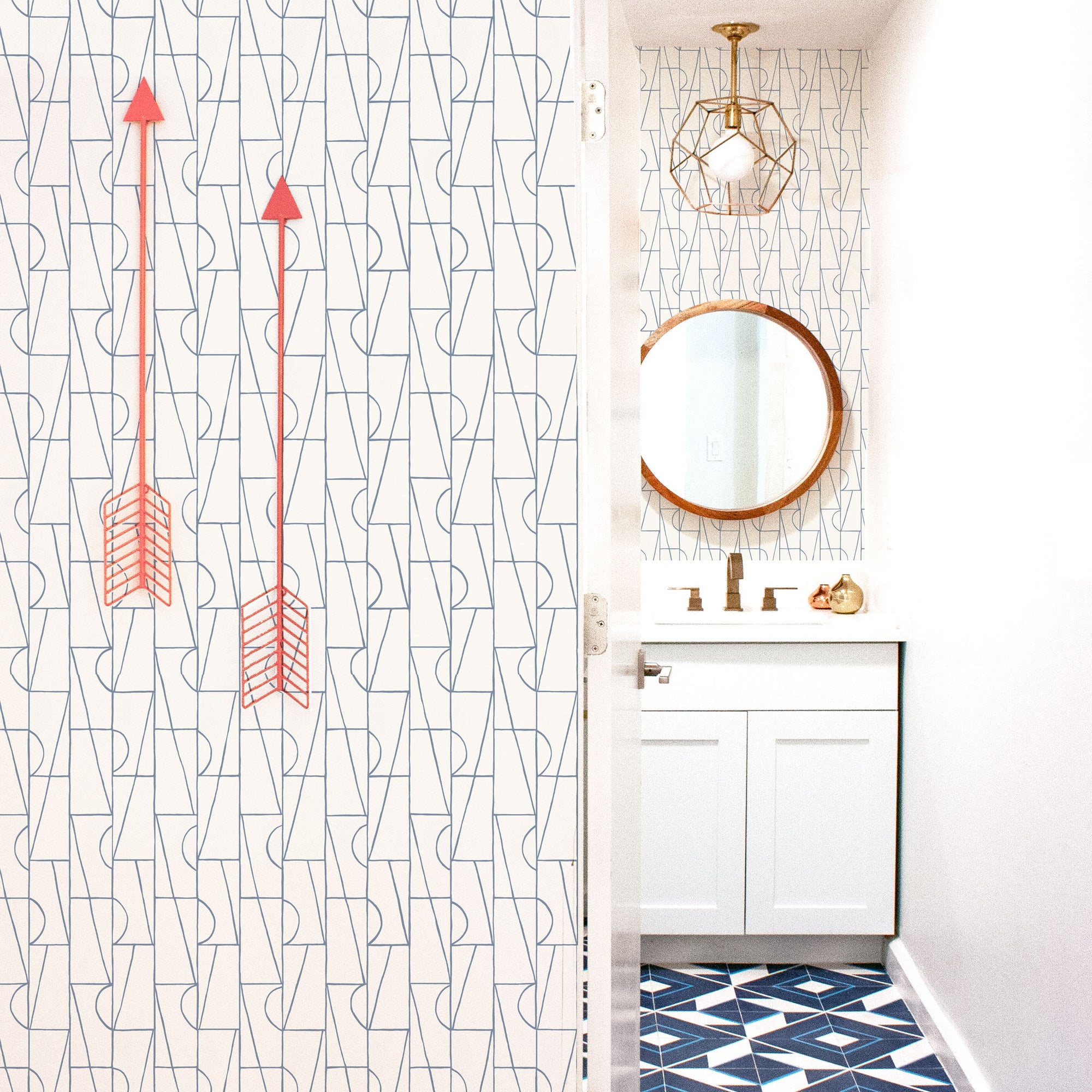 Habita contemporary modern wallpaper - Copa pattern - Lake color