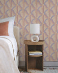 Habita wallpaper design - Lucie pattern in peach in girl's bedroom