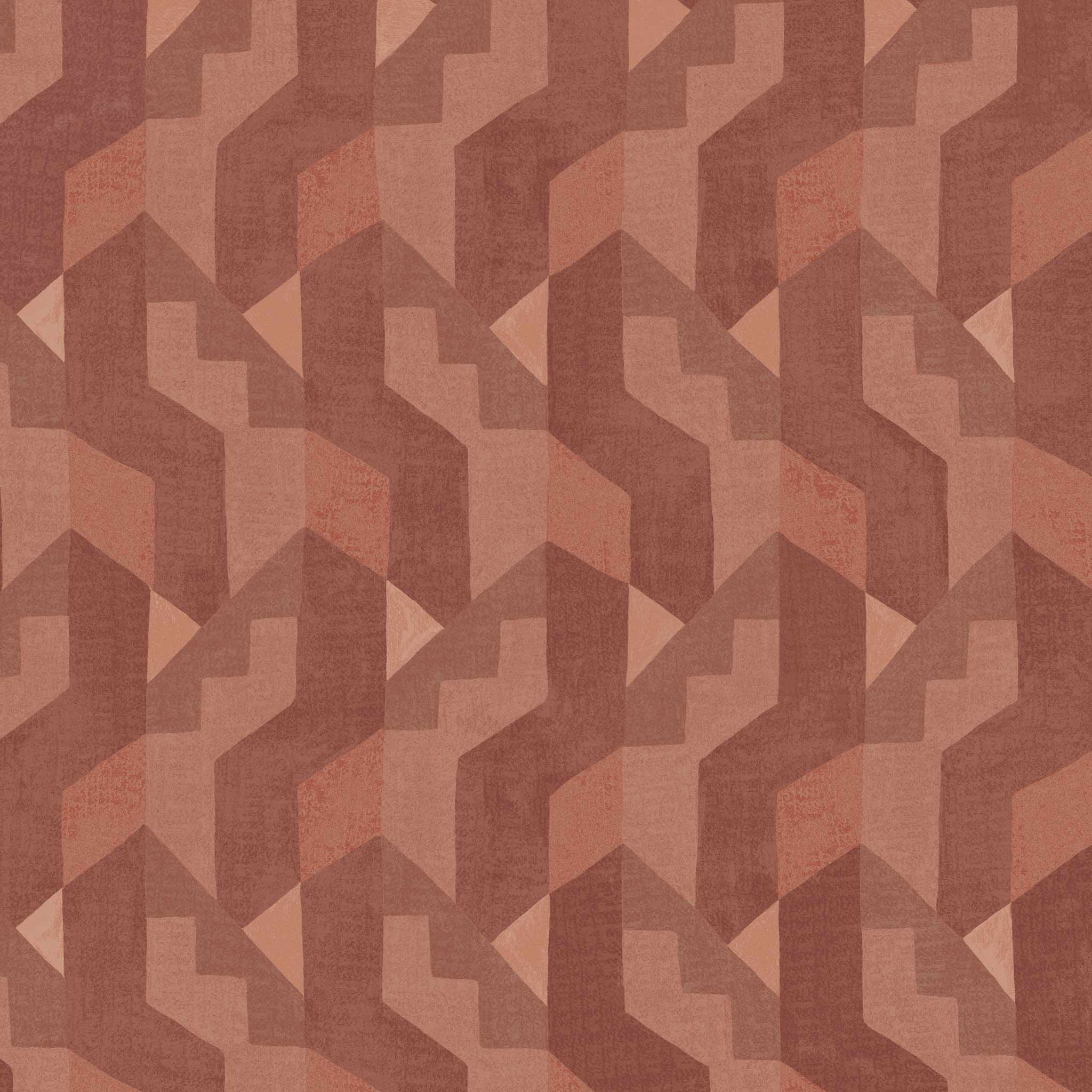 Habita wallpaper design - rust grasscloth Gio pattern in Roobios