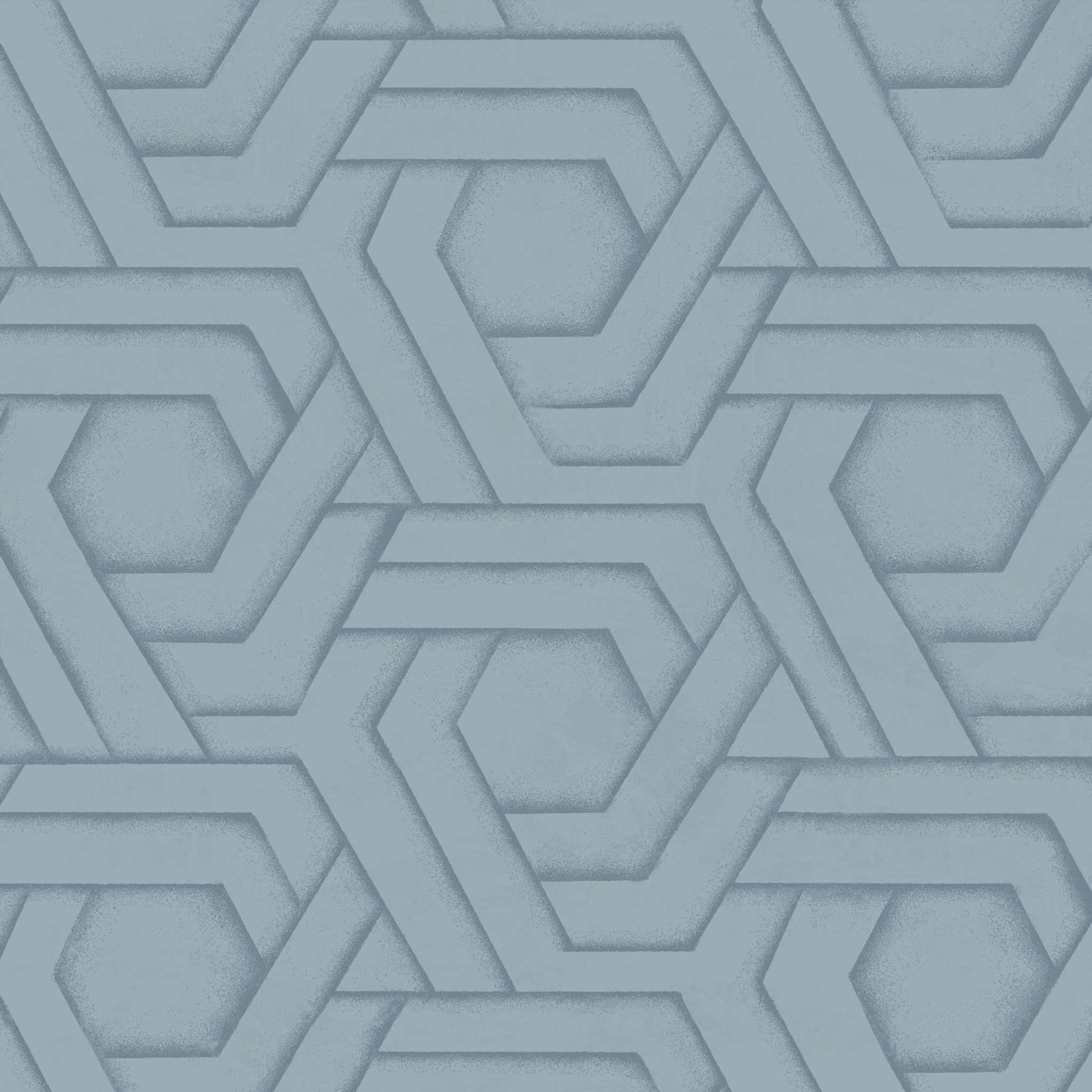 Habita wallpaper design - blue Hix pattern in Celestial