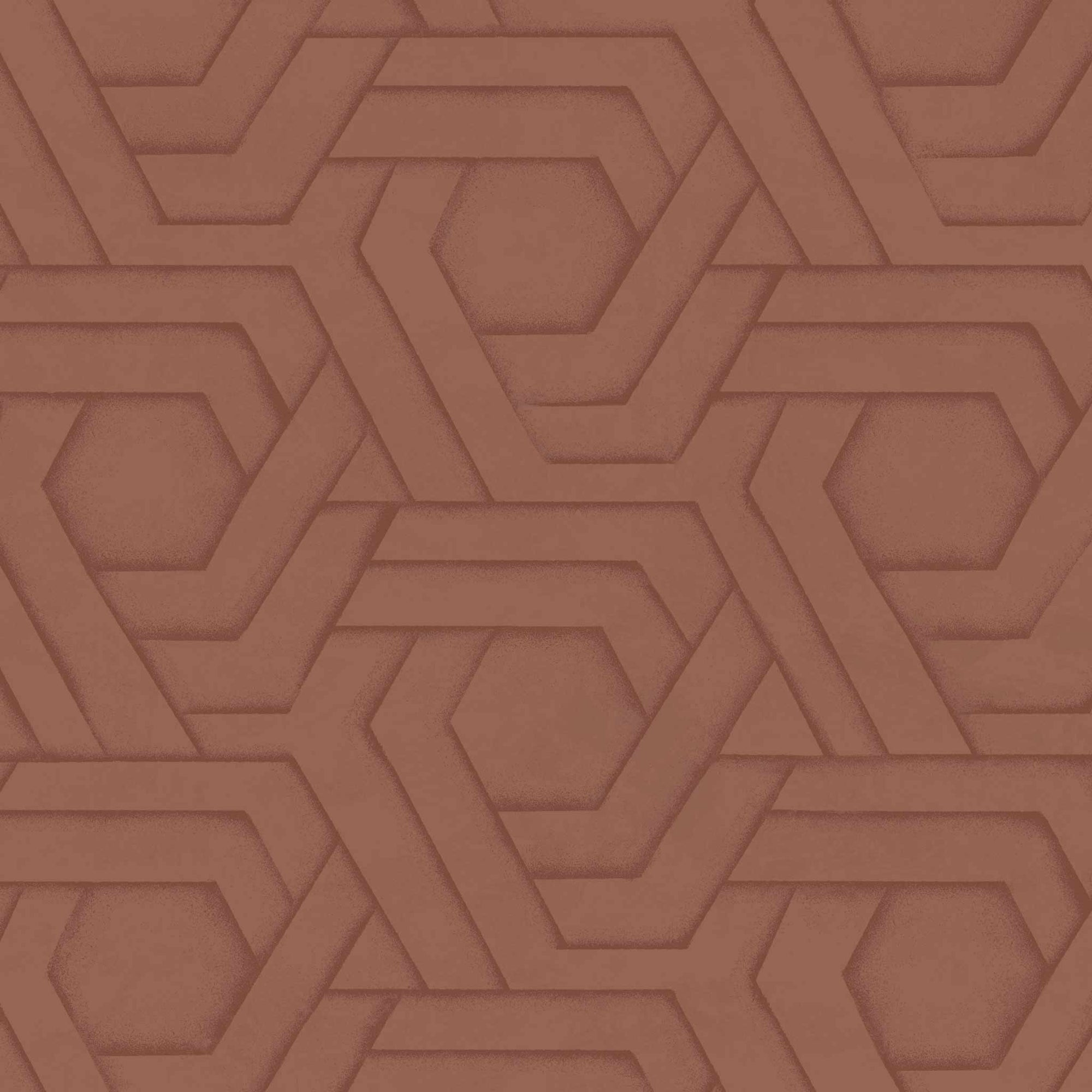 Habita wallpaper design - rust Hix pattern in Roobios