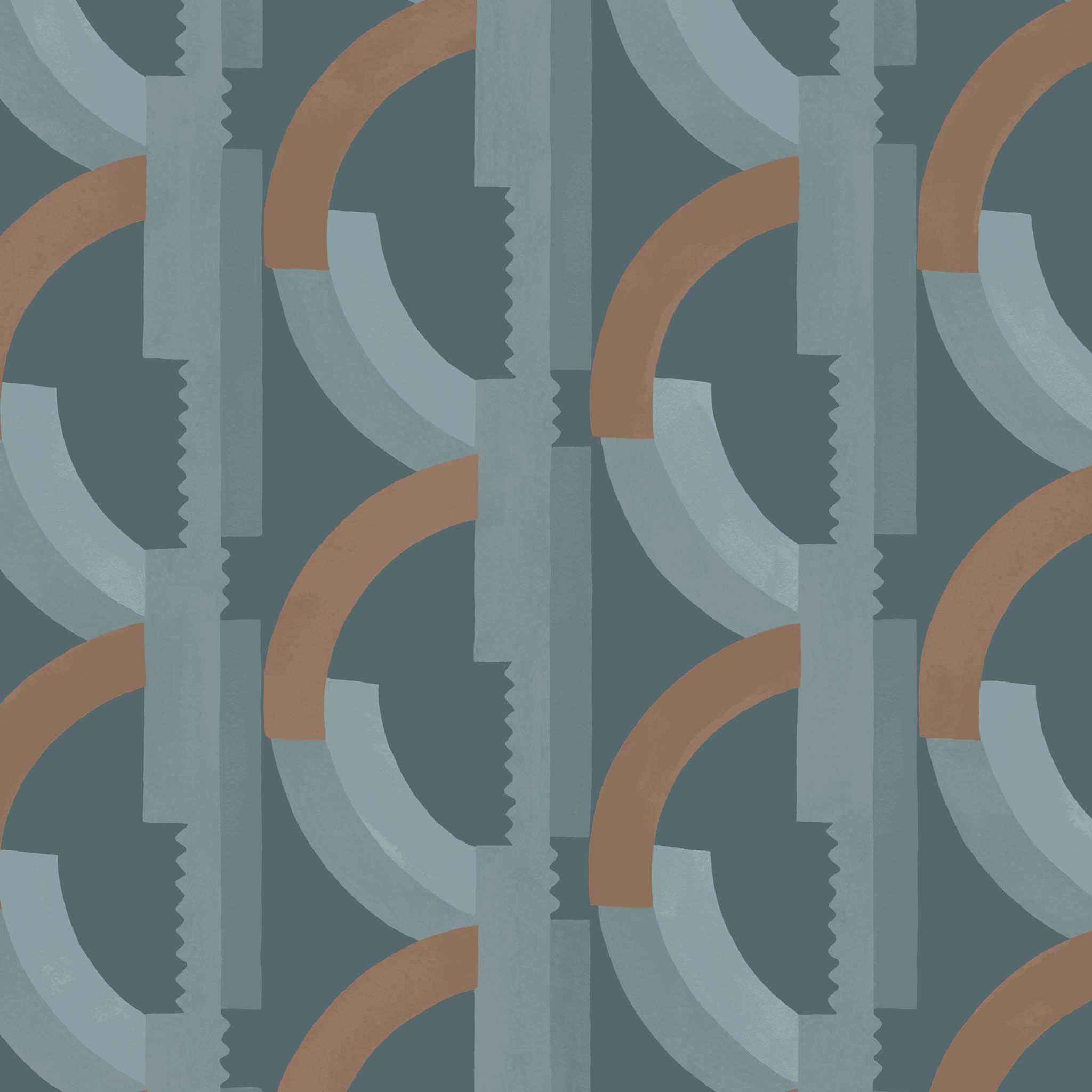 Habita wallpaper design - blue Lucie pattern in Celestial