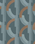 Habita wallpaper design - blue Lucie pattern