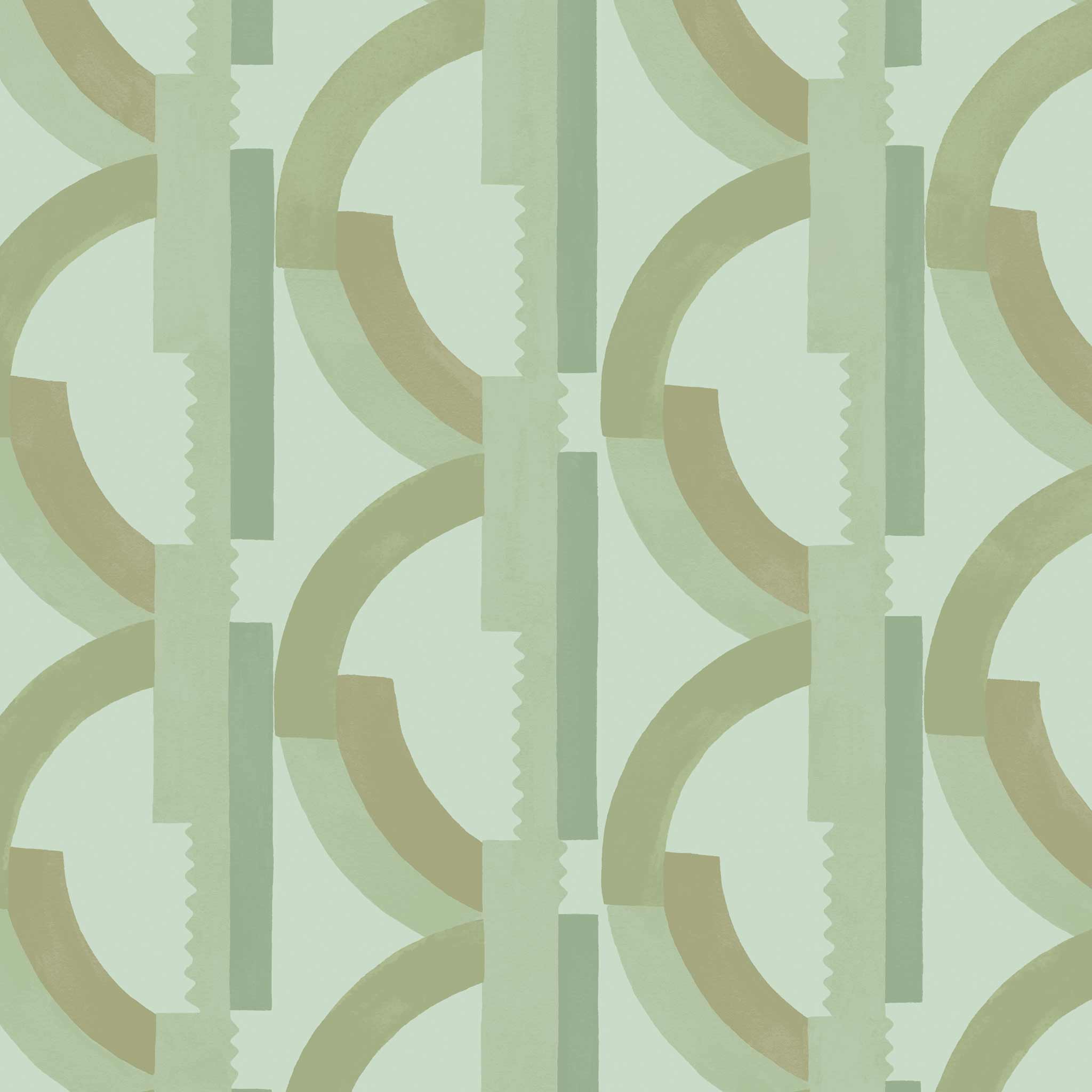 Habita wallpaper design - green Lucie pattern in Eucalyptus