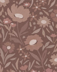 Habita wallpaper design - rust  Maude floral pattern Roobios
