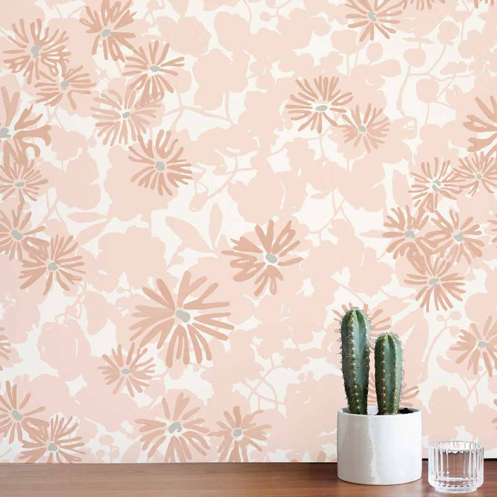 Habita wallpaper - Nimi pattern - Blush color